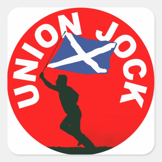 Schottische Flagge, "Gewerkschaft Jock" Quadratischer Aufkleber (Vorderseite)