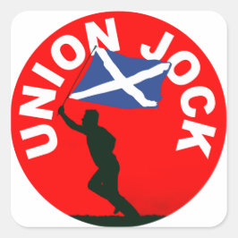 Schottische Flagge, "Gewerkschaft Jock" Quadratischer Aufkleber