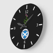 Schottische Flagge Große Wanduhr (Winkel)