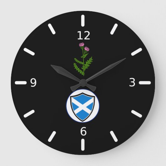 Schottische Flagge Große Wanduhr (Vorderseite)
