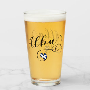 Schottische Flagge im Herzen, Alba, Schotten Gälis Glas