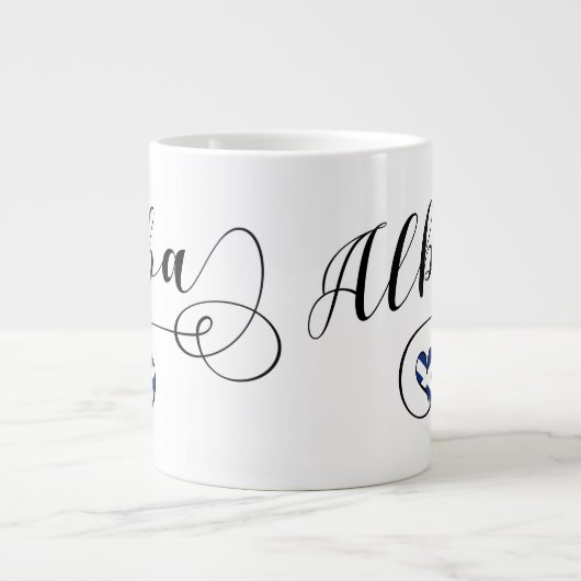 Schottische Flagge im Herzen, Alba, Schotten Gälis Jumbo-Tasse (Vorderseite)