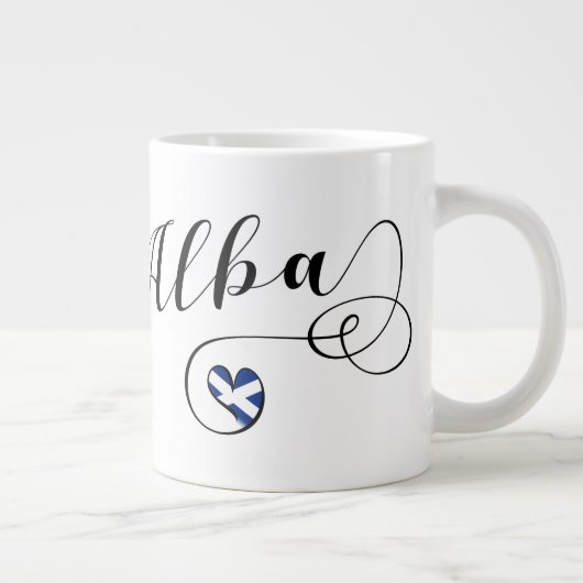 Schottische Flagge im Herzen, Alba, Schotten Gälis Jumbo-Tasse (Rechts)