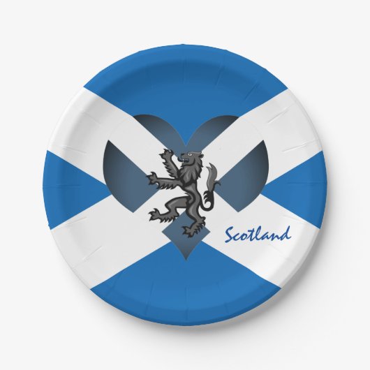 Schottische Flagge & Löwenherz, schottisches Party Pappteller (Vorderseite)