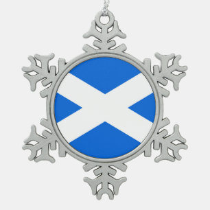 Schottische Flagge Schneeflocken Zinn-Ornament