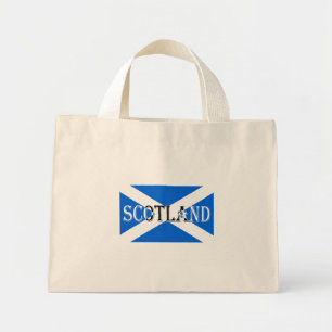 Schottische Flagge Schottland invertiert Text Mini Stoffbeutel