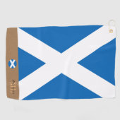 Schottische Flagge & Schottland, mit Monogramm / G Golfhandtuch (Horizontal)
