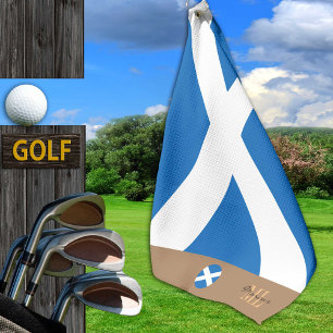 Schottische Flagge & Schottland, mit Monogramm / G Golfhandtuch