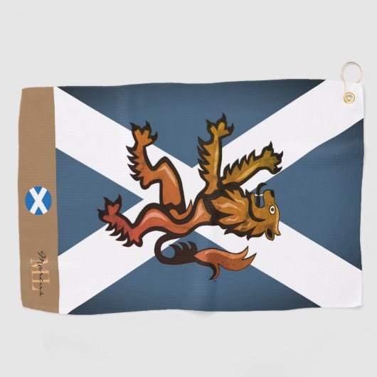 Schottische Flagge & Schottland, mit Monogramm /Ra Golfhandtuch (Horizontal)