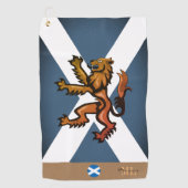 Schottische Flagge & Schottland, mit Monogramm /Ra Golfhandtuch (Vorderseite)