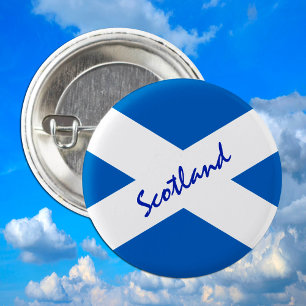 Schottische Flagge & Schottland - Reisen, Urlaub / Button