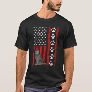 Schottische Fold Cat 4. Juli Patriotische Amerikan T-Shirt