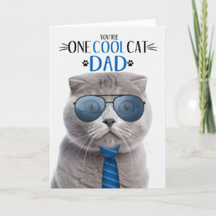 Schottische Fold Graue Katze Vater's Day One Cool  Feiertagskarte