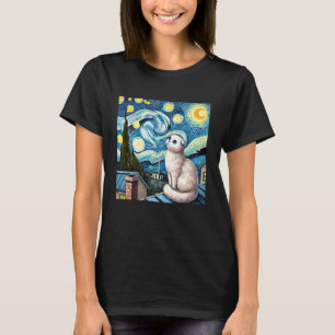 Schottische Fold-Katze unter dem sternenklaren Nac T-Shirt