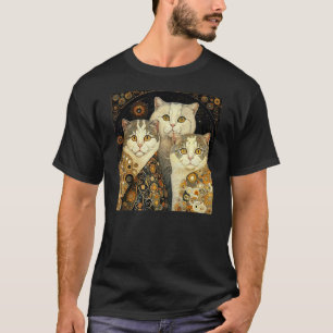 Schottische Fold Katzen in Gustav Klimts Meisterwe T-Shirt