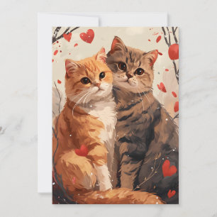 Schottische Fold-Katzen Valentinstag Feiertagskarte