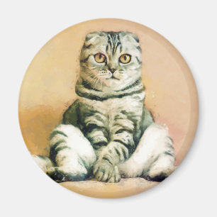 Schottische Folkkatze Sitzportrait Magnet