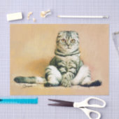 Schottische Folkkatze Sitzportrait Seidenpapier (Handwerk)
