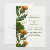 Schottische Gelbe Distel Goldene Wirbel Hochzeit Einladung (Vorne/Hinten)