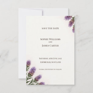 Schottische Heide Lavendel-Ecke Hochzeit Bewahre d Save The Date