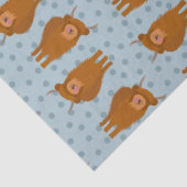 Schottische Highland Cattle on Blue Polka Dots Seidenpapier (Detail)