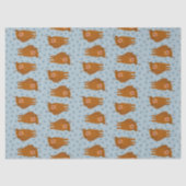 Schottische Highland Cattle on Blue Polka Dots Seidenpapier (Vorderseite)