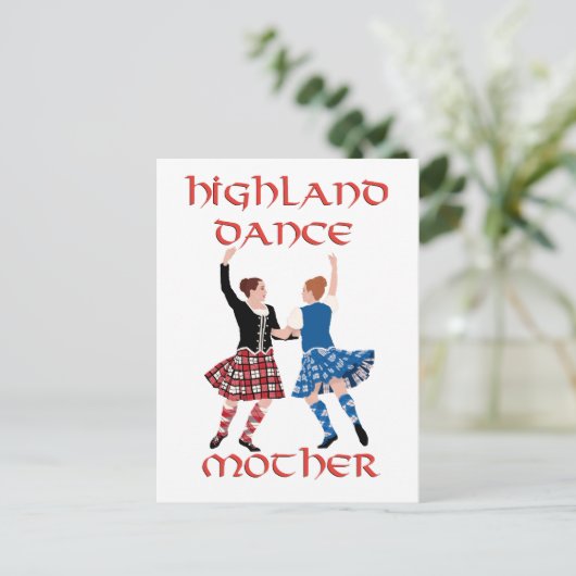 Schottische Highland Dance Mother Postkarte (Stehend Vorderseite)