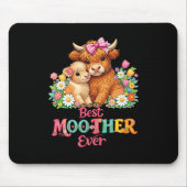 Schottische Highland-Kuh-Mama Frohen Muttertag  Mousepad (Vorne)