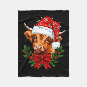Schottische Highland-Kuh Weihnachten Lustige Kuhli Fleecedecke
