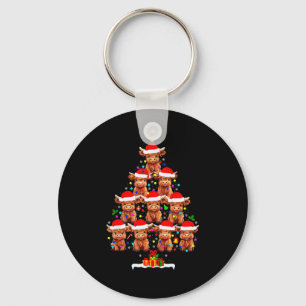 Schottische Highland-Kuh-Weihnachtsbaumlichter Xma Schlüsselanhänger