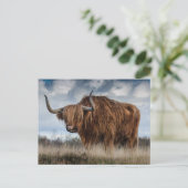 Schottische Highland-Rinder Feiertagspostkarte (Stehend Vorderseite)