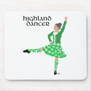 Schottische Highland-Tänzerin Grün Mousepad