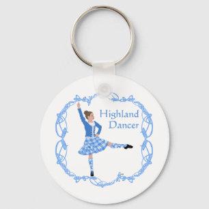 Schottische Highland-Tänzerin keltisches Knotenmus Schlüsselanhänger