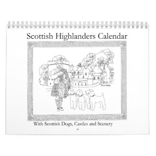 Schottische Highlander, Burgen und Hunde Kalender