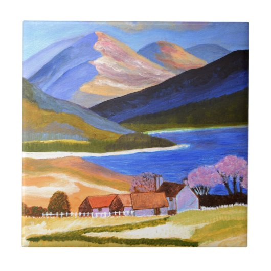 Schottische Highlands 2 Fliese (Vorderseite)