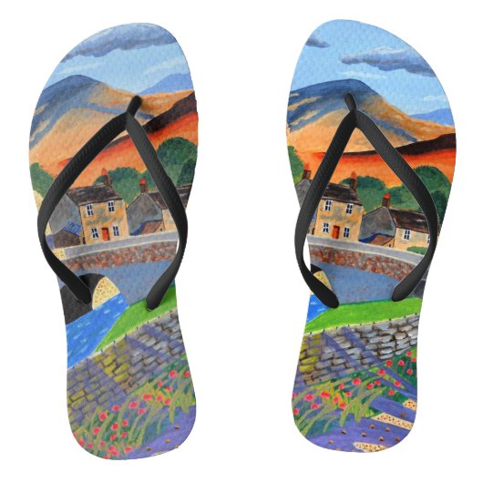 Schottische Highlands Flip Flops Badesandalen (Fußbett)