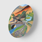 Schottische Highlands Runde Wanduhr (Winkel)