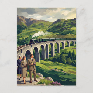 Schottische Highlands Vintage-Reise Eisenbahn Postkarte