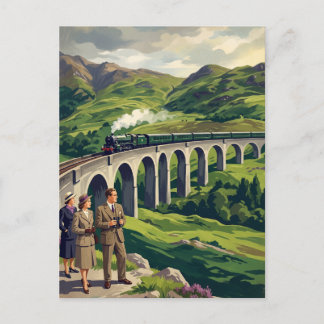 Schottische Highlands Vintage-Reise Eisenbahn Postkarte