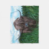 Schottische Hochland-Kuh-Malerei Fleecedecke (Vorderseite)