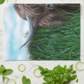 Schottische Hochland-Kuh-Malerei Geschirrtuch (Gefaltet)