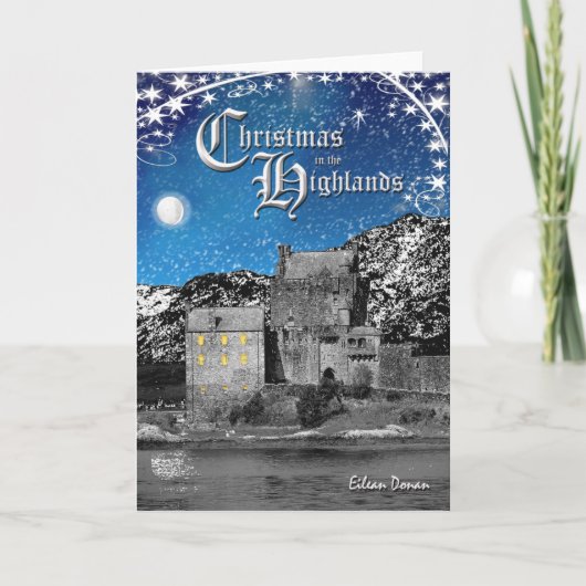 Schottische Hochland-Weihnachtskarte Feiertagskarte (Vorderseite)