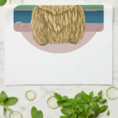 Schottische Hochlandkuh, am Strand kühl Geschirrtuch (Gefaltet)