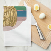 Schottische Hochlandkuh, am Strand kühl Geschirrtuch (Viertel Falte)