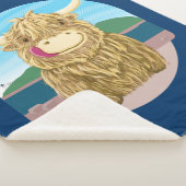 Schottische Hochlandkuh, am Strand kühl Sherpadecke (3/4)