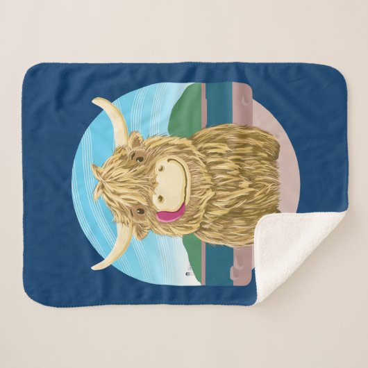 Schottische Hochlandkuh, am Strand kühl Sherpadecke (Vorderseite (Horizontal))