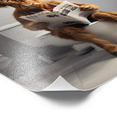 Schottische Hochlandkuh auf der Toilette Funny Fotodruck (Ecke)