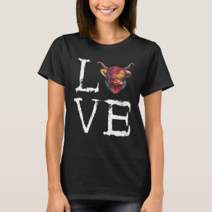 Schottische Hochlandkuh Creepy Liebe Cattle T-Shirt