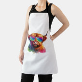 Schottische Hochlandkuh in Sonnenbrille farbiges W Schürze (InSitu)