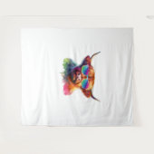 Schottische Hochlandkuh in Sonnenbrille farbiges W Wandteppich (Vorderseite (Horizontal))